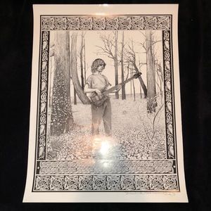 90’s Autographed PHISH Mike Gordon 18x23” Author D. Drennon Signed Print Art